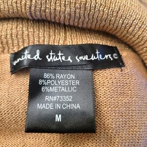 United States Sweaters Gold and Tan Cardigan with Shawl Collar